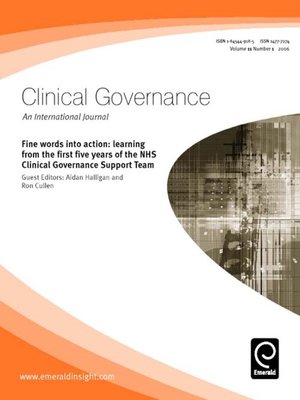 cover image of Clinical Governance: An International Journal, Volume 11, Issue 1